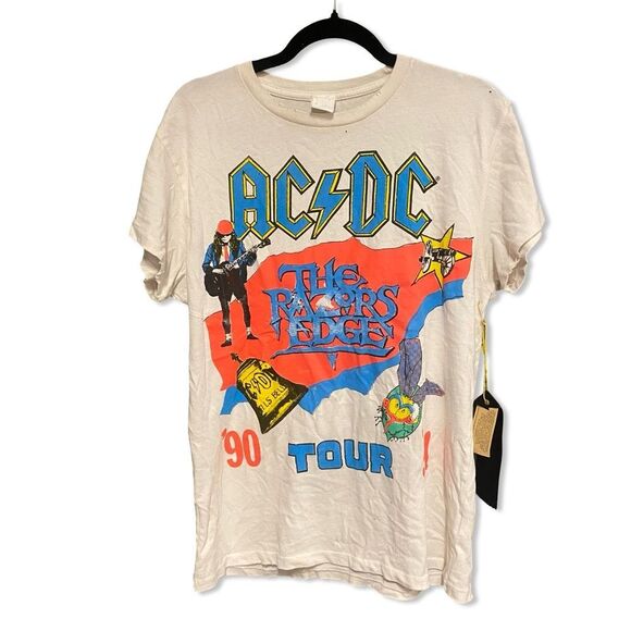 MadeWorn AC/DC The Razor's Edge Tour T-Shirt band concert distressed Revolve S - Picture 6 of 11